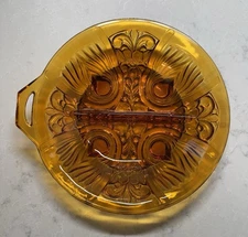 Vintage Indiana Glass Killarney Amber Divided Relish Dish