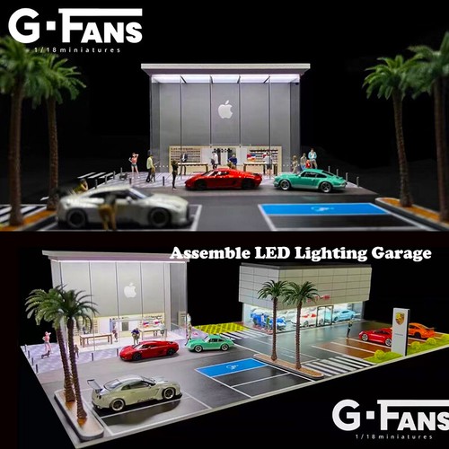 G-FANS 1:64 Montaje Diorama Iluminación LED Modelo Estación de Estacionamiento de Automóviles - Tienda de Teléfonos - Imagen 6 de 8
