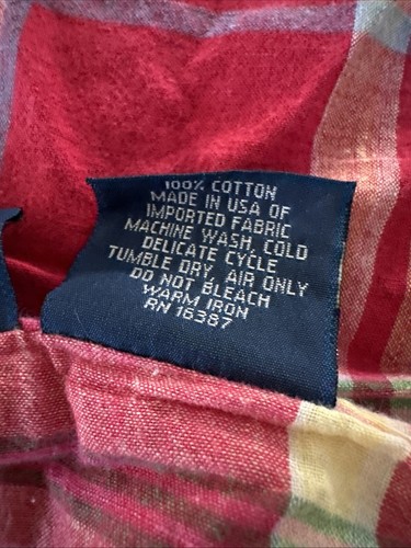 Ralph Lauren Spinnaker BEACH HOUSE Madras Plaid Ruffle Pillow Sham Standard USA - Picture 10 of 10