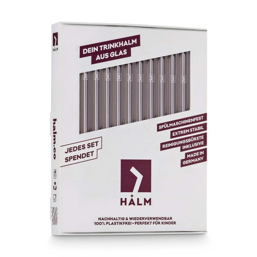 HALM 20x 15cm (Gerade) Glasstrohhalme Party Set Glasstrohhalme Glastrinkhalme St - Picture 4 of 6
