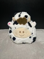 Way To Celebrate Cow Plush 2 In 1 Backpack & Blanket Blue White Cloud Moon Star