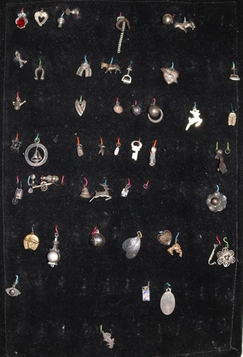 Lot of 48 Vintage Charms, 40 Sterling Charms, Jewe