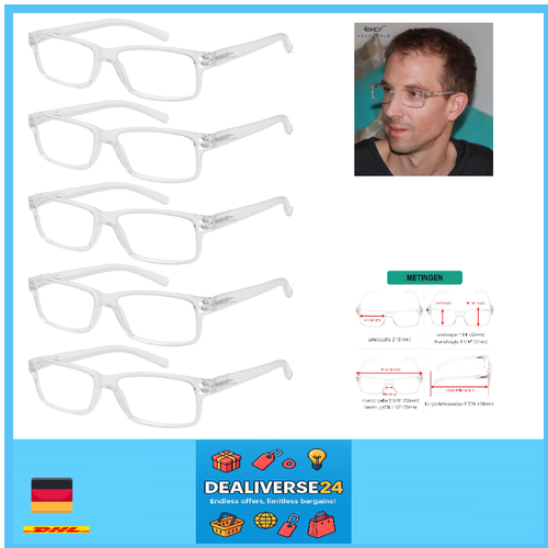 Eyekepper Lesebrille 5er Pack, Federscharnier, Kratzfest & 30 Tage Rückgabe