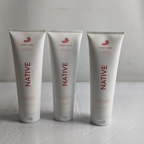 3 PACK Native Limited Edition Hand & Body Lotion, Candy Cane, Silicone Free - Picture 1 of 2