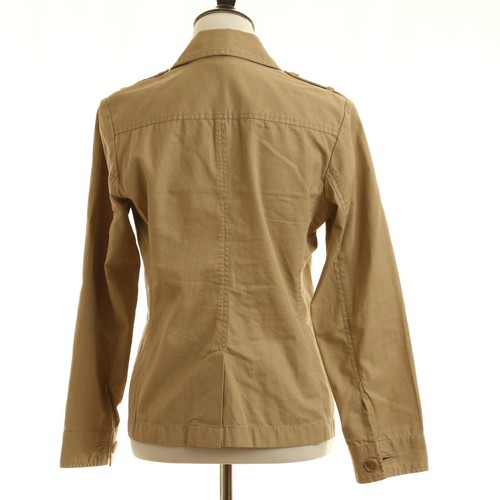 Lands End Jacket 8 Khaki Tan Button Up 