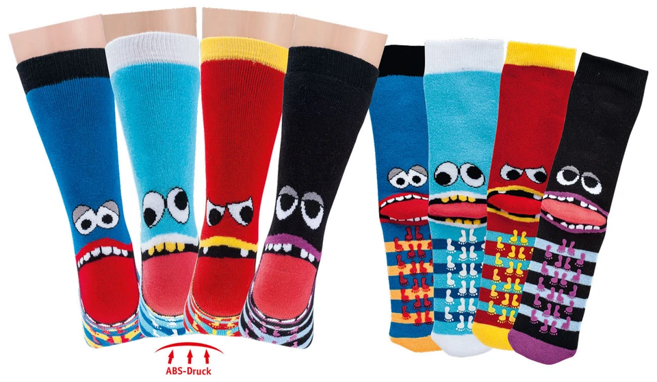 NO NAME Anti-Rutschsocken für Kinder im 3er Pack, "Freche Bande"