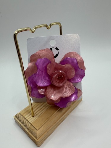 Spilla fiore rosa viola in resina - NUOVO - Imagen 2 de 7