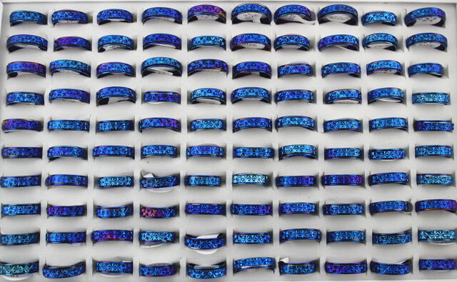 50pcs Wholesale Lots Fashion Blue Stainless Steel Rotation Men's Rings AH1199 50pcs Wholesale Lots Fashion Blue Stainless Steel Rotation Men's Rings AH1199
