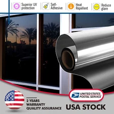 5% VLT Uncut Roll Window Mirror Black Chrome Tint Film Car Home Office Glass
