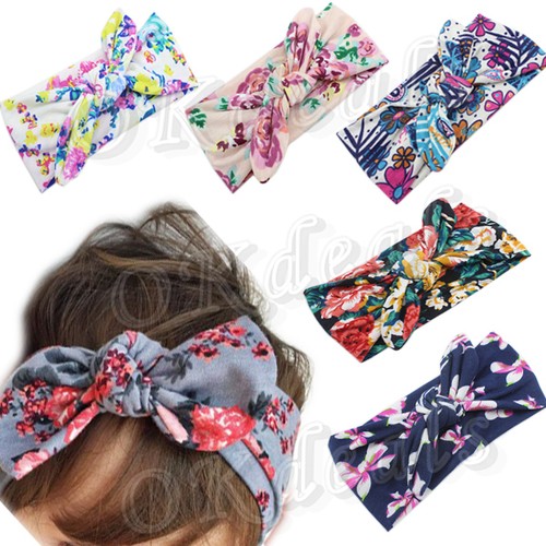 Baby Kids Girl Infant Flower Bow Hairband Turban Knot Rabbit Headband Headwear