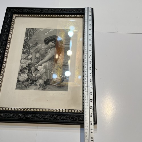 Antique Frame Souvenir Tlemcen Print Woman Algeria Garden Photogravure Appleton - Picture 10 of 10