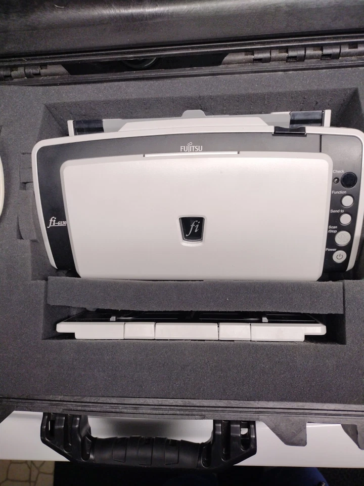 Fujitsu fi-6130 Pass-Through Scanner w/ AC Adapter and USB Cable + Pelican HD Ca - Image 2 of 4