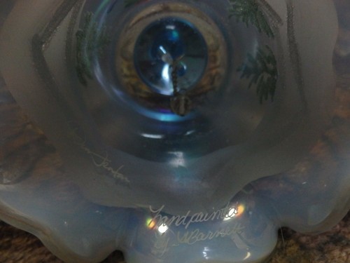 Fenton Iridized Misty Blue Opalescent Satin Christmas 99 Bell Signed Don Fenton - Picture 11 of 12