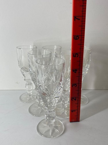 Thomas Webb Crystal Othello Cut Glass Tall Decanter and Set of 6 Small Glasses - Picture 10 of 10