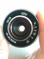 Soviet Vintage Lens Industar 69, 28 mm f/ 2.8,Camera USSR Chaika Mount M39