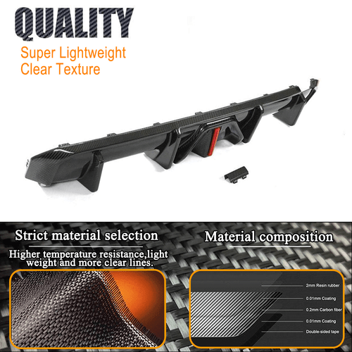 Difusor trasero de carbono parachoques trasero difusor se adapta a BMW G82 G83 M4 2020-2024 - Imagen 8 de 12