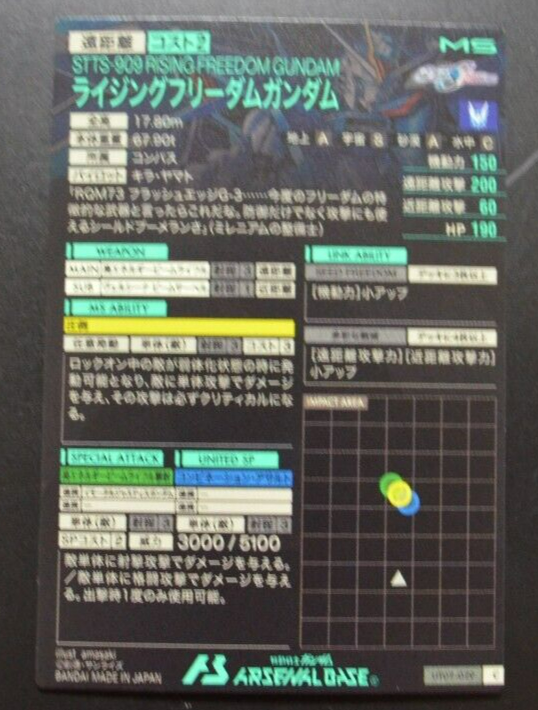 GUNDAM Arsenal Base Card STTS-909 RISING FREEDOM GUNDAM UT02 GUNDAM Arsenal Base Card STTS-909 RISING FREEDOM GUNDAM UT02