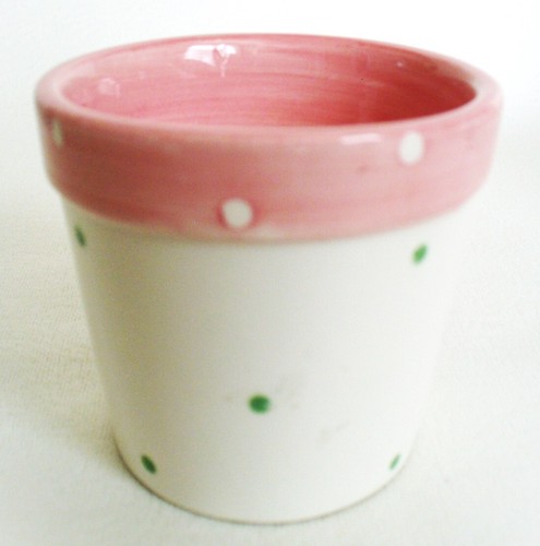 Vintage~3~SMALL~Ceramic~HAND PAINTED~Pink~FLORAL~Bella Casa By GANZ~FLOWER POTS - Picture 8 of 12
