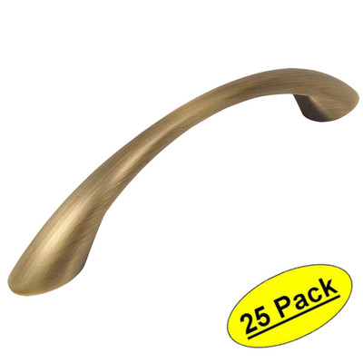 *25 Pack* Cosmas Cabinet Hardware Brushed Antique Brass Bow Handle Pull #4003BAB