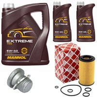 MotoröL Set Mannol 5W-40 7 Liter + ÖLfilter + Schraube FüR Mercedes E-Klasse Glk