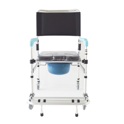 Mobile Transport Commode Toilet Wheel Chair Aluminium Alloy