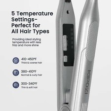 KIPOZI 3/10" Titanium Mini Pencil Flat Iron Straightener Curler for Short Hair 4