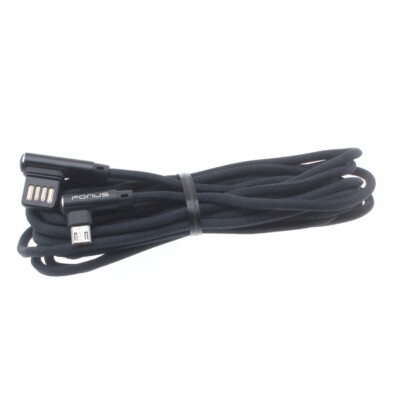 10ft Angle USB Cable Charger Cord Power Wire for Cell Phones