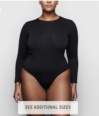 SKIMS Kim K Essential Crew Neck Long Sleeve Bodysuit 2X/3X Onyx MSRP $78.00 NEW | eBay
