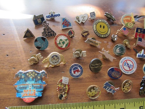 huge lot vintage pins pinback tack jewelry states sports business holiday etc. - Picture 9 of 14