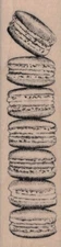 Stack of Macarons 1 1/2 x 5 1/2" Rubber Stamp, Food and Drink Stamp, Macarons