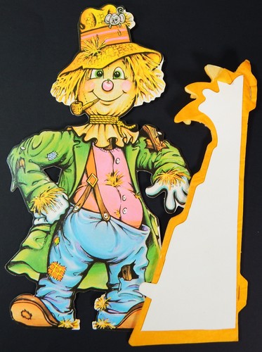 VINTAGE BEISTLE SCARECROW DIE CUT FOLD OUT HALLOWEEN TABLE DECORATION 1979 USA - Picture 2 of 3