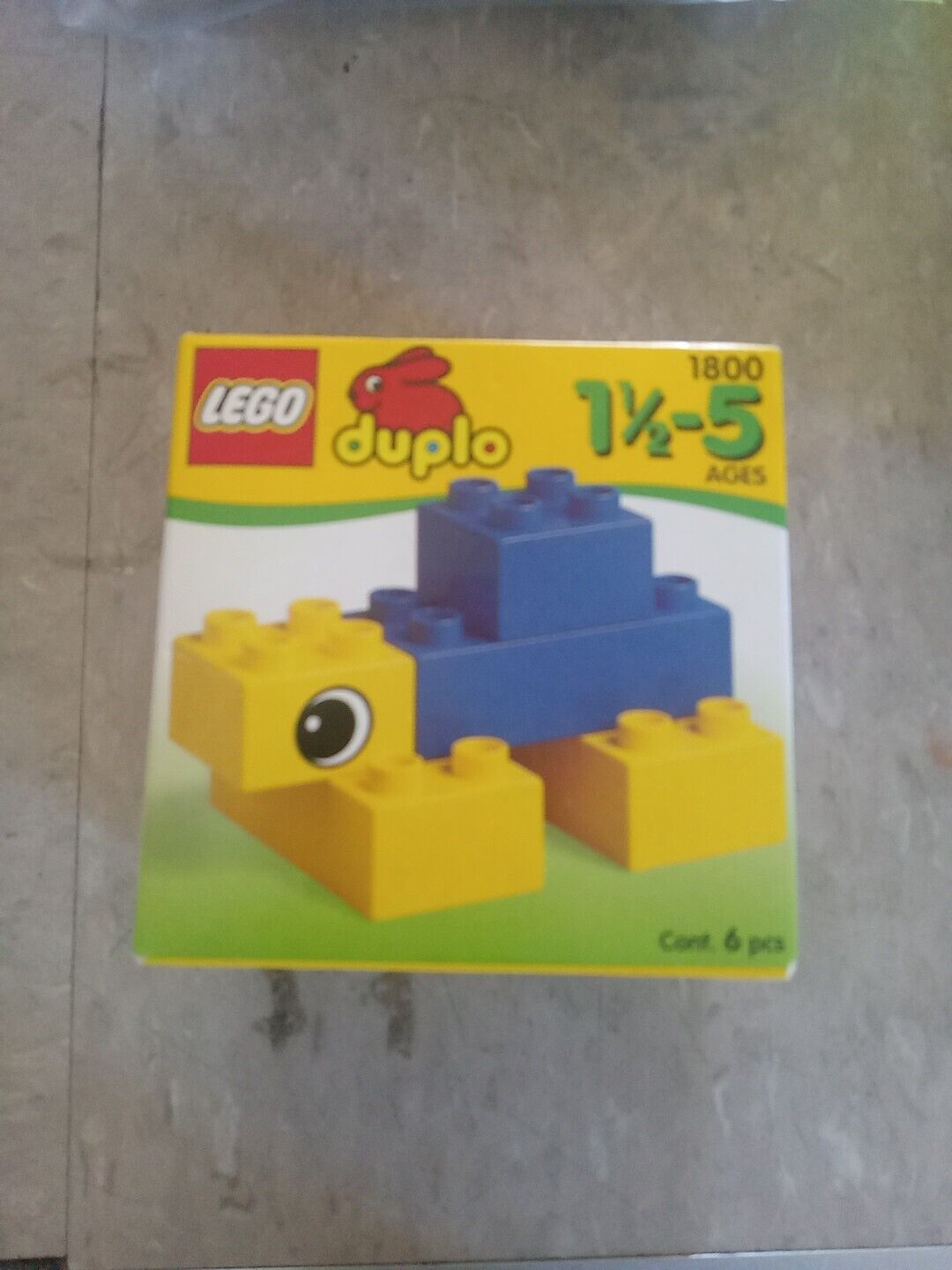 Vintage Lego Duplo 1800 Blue & Yellow Turtle Duck 6pc Set from 1998 NEW