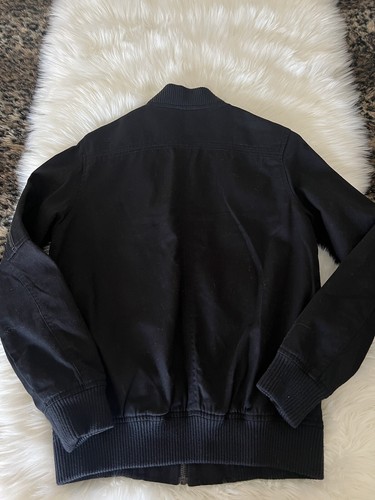 ASOS Black Oversized Ma1 Denim Bomber Zip Up Jacket Cotton Size XXS - Picture 5 of 9