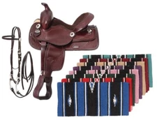 13 Inch Youth Western Saddle Only or Package - All Around Trail - 3 Colors