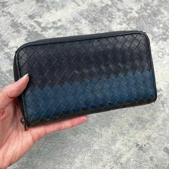 Rare Bottega Veneta Intrecciato Zip Around Long Wallet