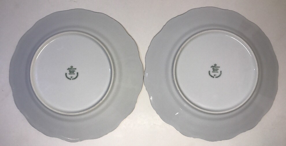 Lot2 De 6 Assiettes Porcelaine Signée SELTMANN BAVARIA D 24 Cm Blanc & Argent 2022 Zomer