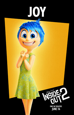 BB2025 Inside Out 2 Film By Kelsey Mann 2024 Joy Movie Poster 11x17