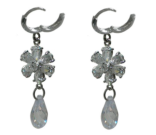 Bridal Package Silver White Mini Hair Claws Combo w. Matching Earrings 6-1-combo - Picture 31 of 36