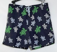 Pantaloncini da bagno uomo Ingear blu stampa tartaruga foderati con coulisse M 32 -34 NUOVI