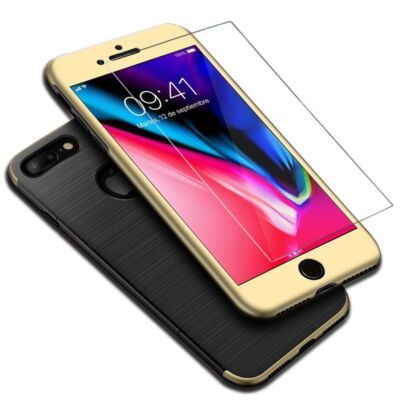 Apple iPhone 7 Plus Hülle Case Handy Cover Schutz Tasche Schutzhülle Carbon Gold