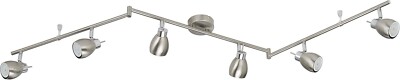 6fl. LED Deckenleuchte Deckenlampe Spot Strahler beweglich Nickel 2400lm 30W
