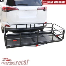 Heavy Duty Hitch Mount Cargo Carrier 60" x 24" x 14.4" Folding 400 Lbs 