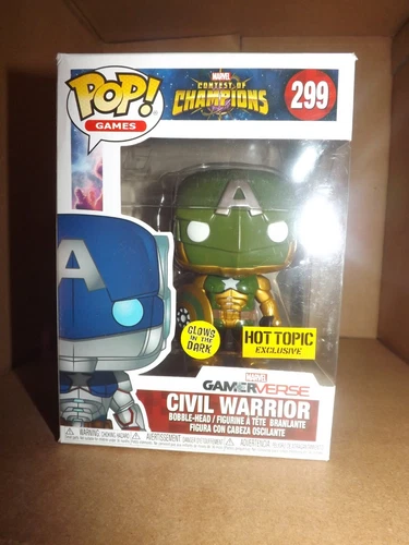 Funko Pop Marvel Gamerverse Civil Warrior #299 Sin usar, en caja GITD Hot Topic Exclusivo