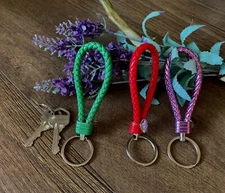3 PCS, Keychain Hand-Woven Leather Keychain Car Keychain,Men Women Leather