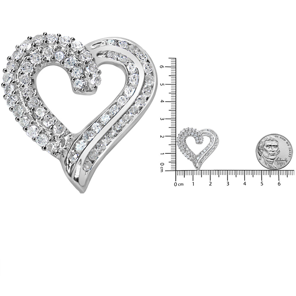 【STONEHENgE】Silver Material Ribbon Heart Necklace&Earrings Moissanite Heart Pendant and Heart Studs Set – Something Glitter