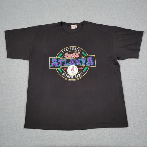 Vintage Olympic Games Shirt Mens XL Black Coca Cola 1996 Atlanta 90s Made In USA