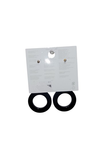 Lightweight Graduated Black Rings 3⅝" Long Dangle Post Earrings Forever 21 -New - Picture 3 of 5
