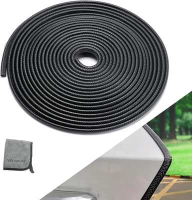 16.4Ft (5M) Car Door Edge Guards Black   Rubber, No Glue, U-Shaped, Built-In Met