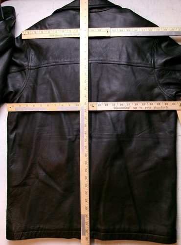 Outbrook Lederjacke Herren Medium schwarz Knopfleiste Auto Mantel Taschen klassisch - Bild 10 von 16