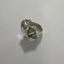 Silpada Sterling Silver Asymmetrical Bow Modernist Band Ring Size 9—(2B)